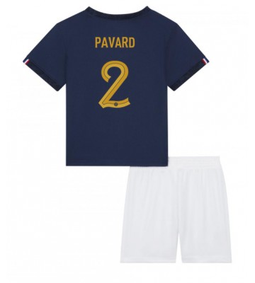 Francja Benjamin Pavard #2 Koszulka Podstawowych Dziecięca MŚ 2022 Krótki Rękaw (+ Krótkie spodenki)